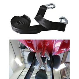 TINVHY Trailer Winch Strap Heavy Duty High Strength Polyester with 2 Safety Hooks Replacement for Yacht Trailer Belt