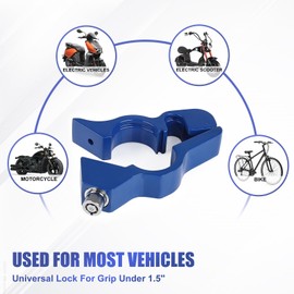 2 in 1 Motorcycle Helmet & Brake Lock Combo Anti Theft Motorcycle Handlebar Lock for Bike ATV, Scooter & Dirtbike Accessory, Blue