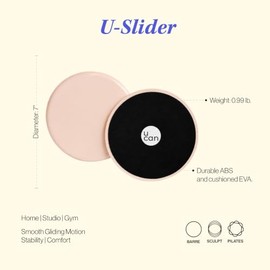 U can - Sliders Discos deslizantes para Ejercicio | Pilates, Barre y Funcional | Discos de Deslizamiento | Entrenamiento Core, Abdominales, Pierna, Br
