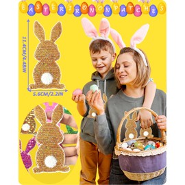 6 Pack Easter Iron on Patches, Sparkle Bunny Sequin Patches for Clothes,Cute Rabbit Embroidered Patches for Hat Jean Backpack Jacket Fabric Repair Decorative Applique (Multi)