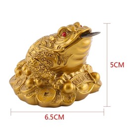 Fafeicy Chinese Feng Shui Money Frog Coin Toad Lucky Money Frog Wealth Lucky Home Office Decoration Good Lucky Gift(6x6x5cm)