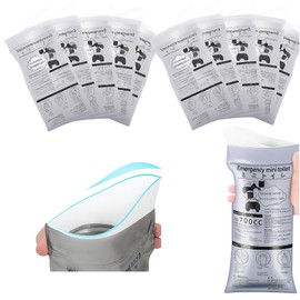 Mewtush 12 PCS Einweg-Urinbeutel für Unterwegs, Urinbeutel für Unterwegs, 700 ml Mobile Notfall-Toilettenbeutel für Camping, Auto, Reisen, Geruchsdichter Urinbeutel für Frauen, Männer & Kinder