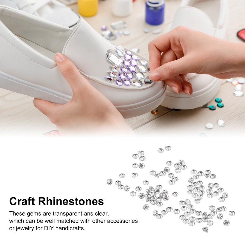 100pcs Transparent Rhinestones Mini Sharpened Bottom Exquisite Crystal Gems for