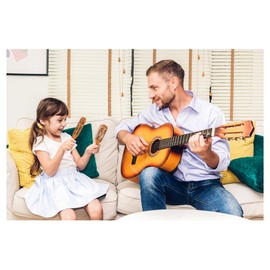 XDrum TS-1 Tambourine Stick Set of 3 – Wooden Jingles – 6 Pairs of Steel Jingles – Bell Rod with Ergonomic Handle, Ideal for Children – Length: 29.5 cm – Natural