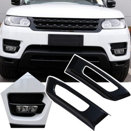 YUECHI For Range Rover Sport 2014-2017 Car ABS Front Fog Lamp Trim Accessories (Gloss Black)