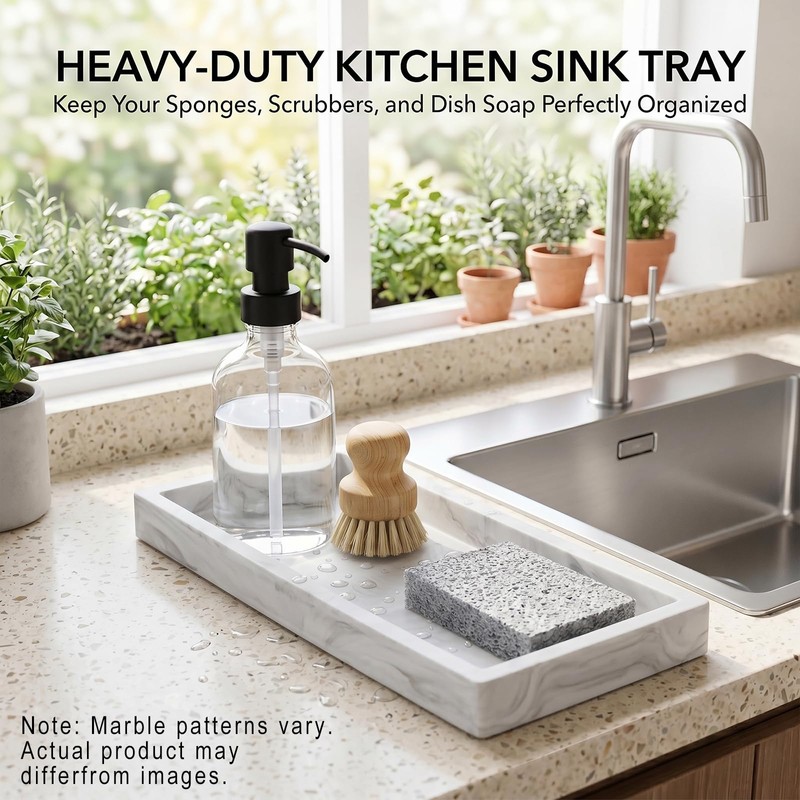 HvOvMvE Bathroom Tray - Large 12" Silicone Bathroom Counter Tray