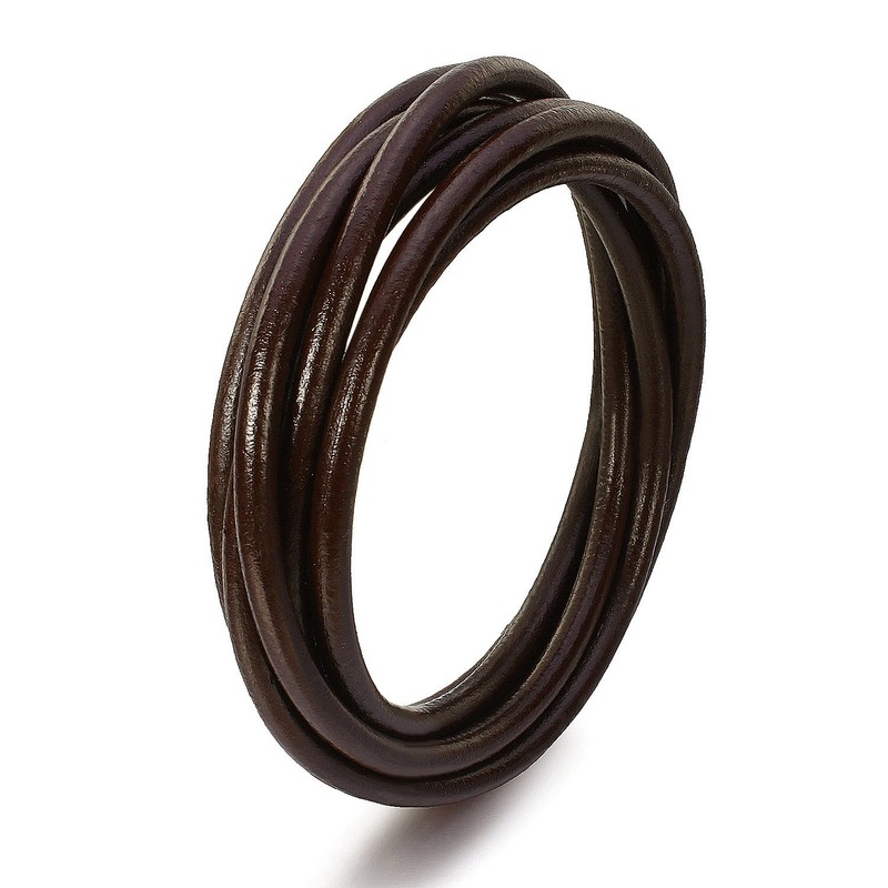 BEADNOVA 3mm Round Genuine Leather Cord for Bracelet Beading Jewelry