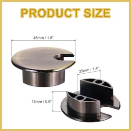 sourcing map Desk Grommet 1.4 Inch, Zinc Alloy Round Desk Hole Cover Wire Cable Cord Organizer for Home Office Computer Table Cables, 35mm, Bronze