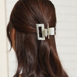 4Pcs Hair Claw Clips for Women Girls, Nonslip French Hair Claws Barrette for Thin Thick Hair, Strong Hold Tortoiseshell Leopard Print Acetate Jaw Clips