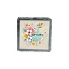 Spring Floral Slate Coaster with Vibrant Flowers and Artistic Design