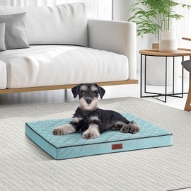 Orthopedic Dog Beds for Small Dogs with Removable Washable Cover, Dog Crate Bed for XXL XL Large Medium Small Dogs, Velvet Plush Pet beds, Anti-Slip Bottom Sleeping Kennel Pad Mat 22 inch,Wash-Blue