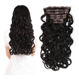 Pinzas De Pelo De Fibra Orgánica Onda Del Cuerpo 55cm 140g