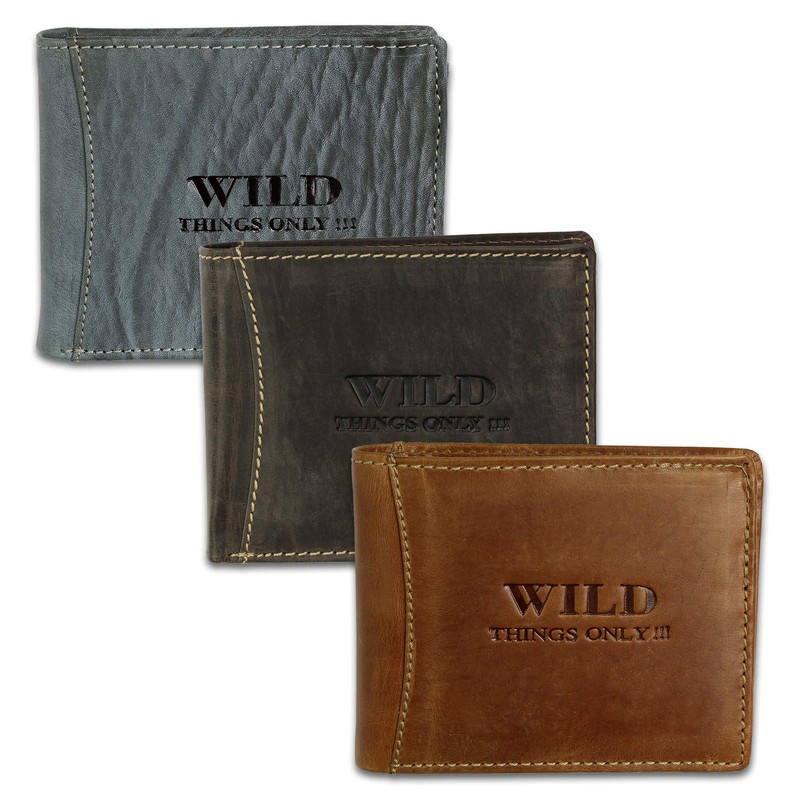 Bag Street Men's Wallet, Rustic cowhide leather, 5453 - Brown