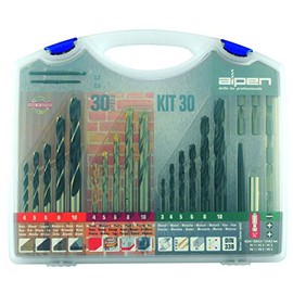 alpen 800230100 HSS Sprint Spiral Drill bit, carbide drill bit Long Life, Machine-Spiral wood drill bit, 30–Piece Set with Plastic Case