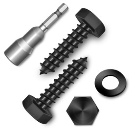 (20-Set) 5/16 x 1-1/4" Lag Bolts, Stainless Steel Heavy Duty Hex Head Lag Screws for Wood, Commercial/Industrial Grade 5/16 Bolts, Mounting Screws Bolts Kit, Black Oxided by Marysino
