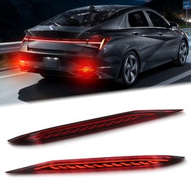 INUBOXES LED Rear Bumper Reflector Lights Kit for Hyundai Elantra 2021 2022 2023（Not Fit N-line） Daytime Running Light Turn Signal Lamps Tail Brake Lights Fog Lamps｜92405-AA100 92406-AA100 (Red)