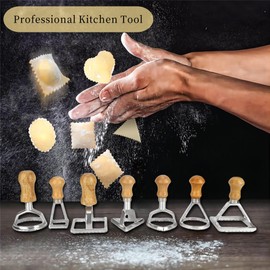 7 Unids Cortador de Ravioles, Moldes para Albóndigas Galletas Pasteles Pastelería Pasta Sello Prensa Cortador Accesorio de Cocina