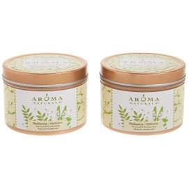 Aroma Naturals Tin Candle with Patchouli and Frankincense Essential Oil Natural Soy Scented, Meditation, 2 Count