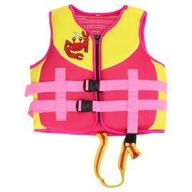 Kids Swim Vest Pink Regulable Strap Widened Waistband Balancing Fins Safety Buckle Child Swimming Jacket for Paddling L