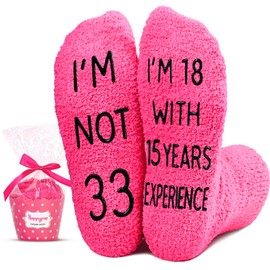 HAPPYPOP 33rd Birthday Gifts Ideas for Women - Socks for 33 Year Olds, 33rd Birthday Socks, Best Gifts for 33 Year Old Woman