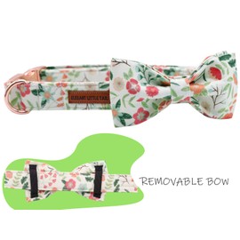 Elegant little tail Dog Collar, Comfortable Dog Collar with Bow, Floral Girl Pet Collar, Adjustable Dog Collars for Small, Medium and Large Dogs