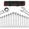 Unbranded 14pcs Ratcheting Wrench Set Metric 6-19mm Fixed Head Ratchet