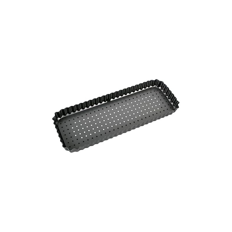 Bakemaster Perfect Crust Loose Base Fluted Rectangular Flan/Quiche Pan, 36