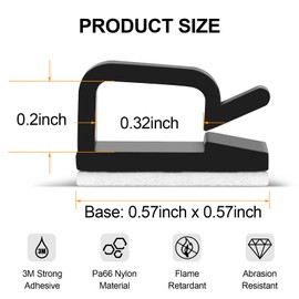 Romeda 100 Pieces Adhesive Cable Clips, Upgrade Wall Clamp Cord Clips Wire Clips for Cords, Charging Cable Management, Clips Wire Holder Wire Management for Ethernet Cables, Under The Table, Cars