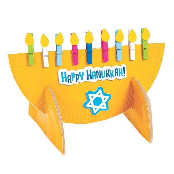 Paper Plate Menorah Craft Kit - Makes 6 - Hanukkah