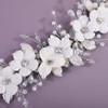 Teyglen Floral White Flower Wedding Hair Vine Bridal Crystal Hair