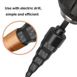 MIYIMORE HVAC Repair Tool, 2PCS 5-in-1 Air Conditioning Copper Pipe Expansion Swaging Drill Bit Set.Contains Five Sizes of Drill Bits: 1/4, 3/8, 1/2, 5/8, 3/4., Black