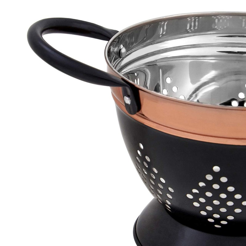 Premier Housewares 507370 Colander, Stainless Steel, Charcoal