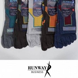 Kkul-ttaeng Sports Gentleman's Runway Toe Hiking Socks 5 Pairs Mixed Colors