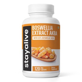 STAY ALIVE Boswellia Serrata Extract Capsules 1000mg with AKBA and 65% Boswellic Acid, 12:1 Resin Extract Powder, 120 Count for 2-Month Supply, Non-GMO and Gluten-Free Boswellia Supplement