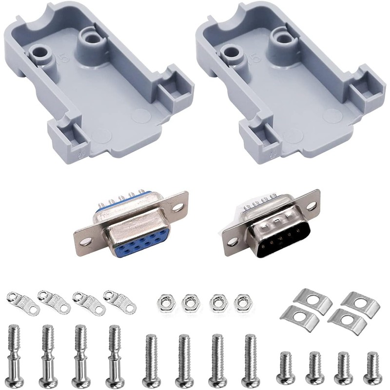 VISSQH 20Pcs(10Pair) DB9 Solder Connectors, D Sub Male/Female Adapter Connector