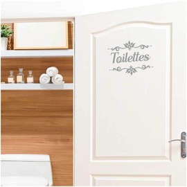 Les Trésors De Lily R2094 Toilette Door Sticker Grey 20 x 20 cm