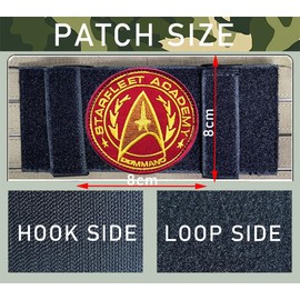 2 PCS Compatible with Star Trek Starfleet Academy Patch Tactical Embroidered Emblem Hook and Loop Applique Patches for Pants,Pouch,Vest,Hat,Clothes,Backpack,Jacket,Coat,Armband,Bag,Uniforms