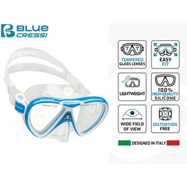 Cressi Mini Bonete Pro Dry Set Snorkeling Sets, Red/White, S/M