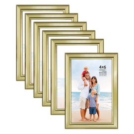 Langdon House 4x6 Picture Frames Set (Gold, 6 Pack) Distinguished Edging for Classic Style, Richland Collection