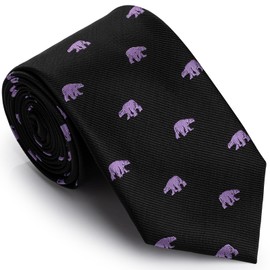 HAWSON Animal Bear Ties for Men, Black Funny Novelty Tie Modern Necktie 3 Inch Width, Jacquard Woven Animal Pattern Mens Neck Tie Party Costume Accessories