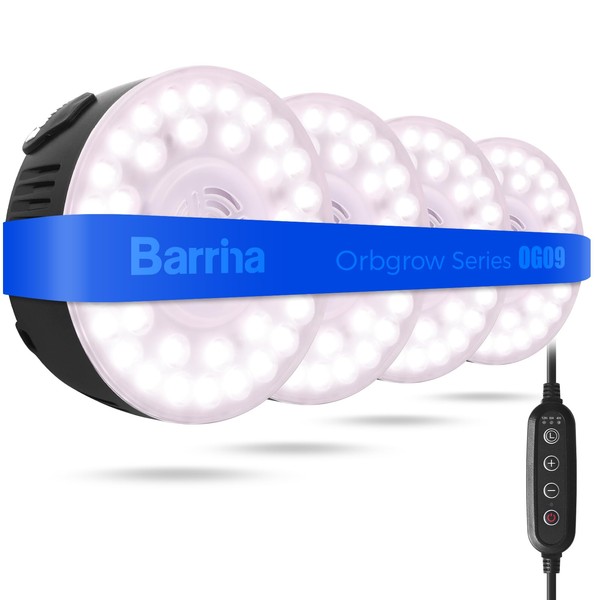 Barrina Orbgrow OG09 Puck Grow Light with Timer, Pinkish White