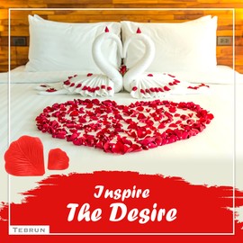 Tebrun - 500PCS | Rose Petals, Flower Petals, Red Rose Petals, Fake Rose Petals, Red Petals, Rose Petal, Artificial Rose, Marry Me Decorations, Artificial Rose Petals, Fake Flower Petals, Fake Petals