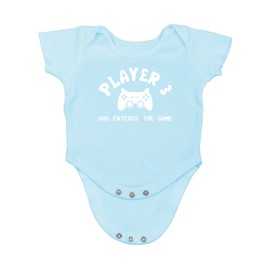 Player 3 Has Entered The Game - Funny Baby Essentials Bodysuit - Newborn Romper Baby Clothes (Newborn, Light Blue)