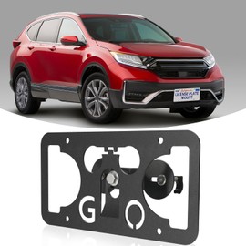 Front Bumper Tow Hook License Plate Mount Bracket Compatible with Honda CR-V 2017-2025, No Drill Plate Holder, Front License Plate Bracket