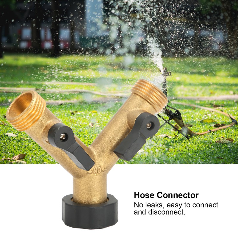 G3/4 Female Thread Connector Brass Ball Valve Hose 3‑Way Connector