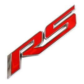 1PC Replacement for Chevy RS Rear Trunk Lid Nameplate Logo Marker 3D Emblem Badge (Chrome Red)