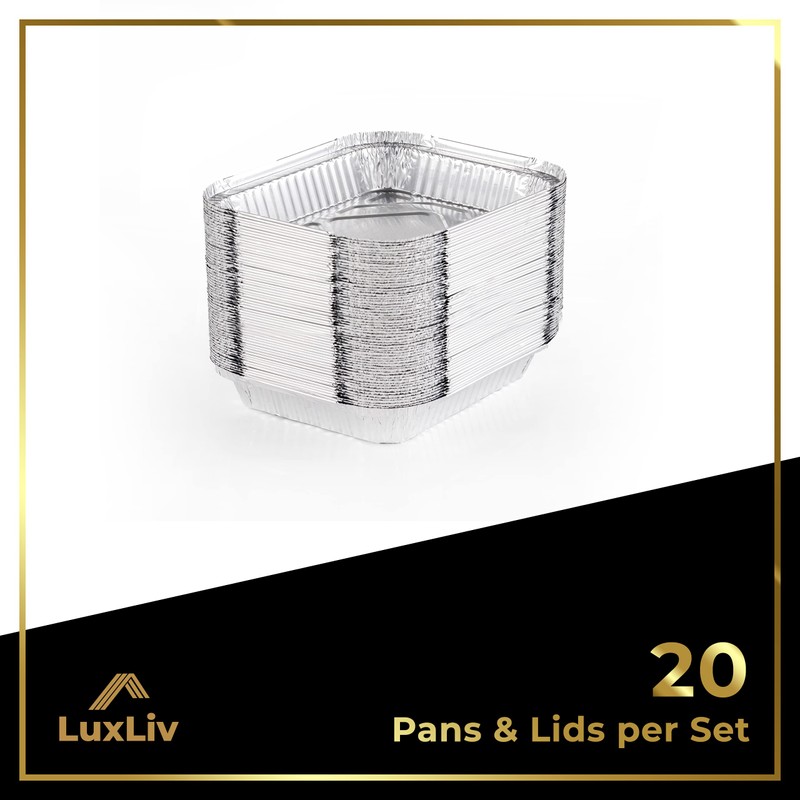 LuxLiv 20 x Large Food Aluminium tin Foil Trays Containers