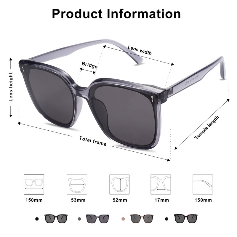 SOJOS SJ2157 Unisex Sunglasses Mirrored Retro Vintage Large Square Black