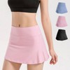 HL] Skirt-Integrated Pants Pilates Pole Wear Bottoms Solid Light Blue/M