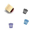 Trash Can Wooden Rubber Stamp No. 130 (0.5" x 0.5")